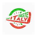 Italian pizza logo. Taste of Italy. Symbol for pizzeria