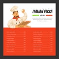 Italian Pizza Menu Template, Traditional Cuisine Dishes, Online Ordering Service, Restaurant or Cafe Menu with Cheerful Royalty Free Stock Photo