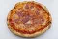 Italian Pizza with mozzarella cheese and ham. Pizza al prosciutto. Traditional Italian Pizza Royalty Free Stock Photo