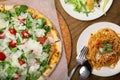 Italian pizza and pasta