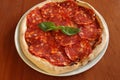 Italian Pizza piccante with chorizo