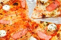 Italian pizza with salmon fish Royalty Free Stock Photo