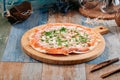 Italian pizza with salted salmon fish and cheese Royalty Free Stock Photo