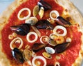 Italian pizza with seafood. Royalty Free Stock Photo