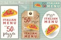 Italian Pizza Stickers Set Royalty Free Stock Photo