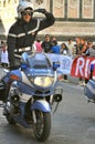 Italian policeman on a motorcycle in Italy