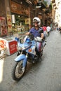 Italian policeman on a motorcycle in Naples, Italy