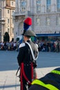 Italian policeman with plume's hat