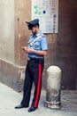 Italian policeman standing on the street