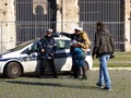 Italian policemen and tourists Roma