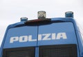 Italian POLIZIA van with text POLIZIA and sirens NOT USABLE FOR