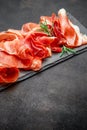 Italian prosciutto crudo or spanish jamon