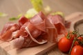 Italian prosciutto of parma tipical food ham lunch