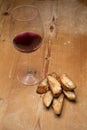 Tozzetti / Cantucci with red wine Royalty Free Stock Photo