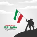 Italian Republic Day. Celebrated annually on June 2 in Italy. Happy national holiday of freedom. Italy flag. Patriotic poster Royalty Free Stock Photo