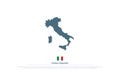 Italian Republic isolated map and official flag icons. Italy political map