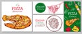 Italian restaurant corporate banner set with pizza pasta and different ingredients