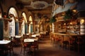 Italian restaurant interior. Generate Ai Royalty Free Stock Photo