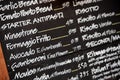 Italian restaurant menu chalk board Royalty Free Stock Photo