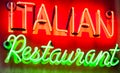 Italian restaurant neon advertising