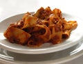 Italian ribbon pasta with meat sauce