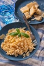 Italian risotto with parmesan flakes