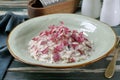 Italian risotto radicchio and cheese Royalty Free Stock Photo