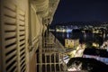 Italian riviera night scene panoramic terrace view Genova, Liguria Italy Royalty Free Stock Photo