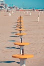 Italian riviera typical beach tables Royalty Free Stock Photo