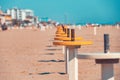 Italian riviera typical beach tables Royalty Free Stock Photo