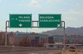 italian Road Signal with name of Place like Milano Florence or Bologna and Casalecchio City