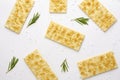 Italian rosemay biscuits. Organic crispy snaks concept. Royalty Free Stock Photo