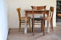 Italian rustic genuine table and chairs