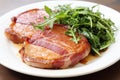 Italian Saltimbocca Alla Veneta On White Plate