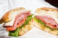 Italian Sandwich on Ciabatta Bread Royalty Free Stock Photo