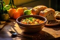 Italian sausage and hearty white bean soup. Royalty Free Stock Photo