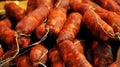 Italian sausages in a traditional market