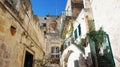 Italian scenery: beautiful little white houses in the old town of Matera, UNESCO World Heritage Site and European Capital of Cultu Royalty Free Stock Photo