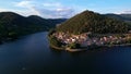 Italian scenic lakes - lake Piediluco in Umbria, aerial view