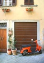 Italian scooter corner Royalty Free Stock Photo