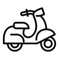 Italian scooter icon, outline style Royalty Free Stock Photo