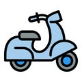 Italian scooter icon, outline style Royalty Free Stock Photo