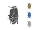 Italian scooter from Italy icon in black style isolated on white background. Italy country symbol stock vector illustration Royalty Free Stock Photo