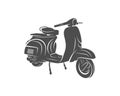 Italian scooter from Italy icon in black style isolated on white background. Italy country symbol stock vector illustration Royalty Free Stock Photo