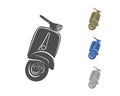 Italian scooter from Italy icon in black style isolated on white background. Italy country symbol stock vector illustration Royalty Free Stock Photo