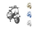 Italian scooter from Italy icon in black style isolated on white background. Italy country symbol stock vector illustration Royalty Free Stock Photo