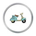 Italian scooter from Italy icon in cartoon style isolated on white background. Italy country symbol stock vector Royalty Free Stock Photo