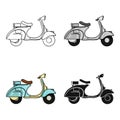 Italian scooter from Italy icon in cartoon style isolated on white background. Italy country symbol stock vector Royalty Free Stock Photo