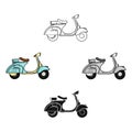 Italian scooter from Italy icon in cartoon style isolated on white background. Italy country symbol stock vector Royalty Free Stock Photo