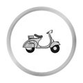 Italian scooter from Italy icon in monochrome style isolated on white background. Italy country symbol stock vector Royalty Free Stock Photo